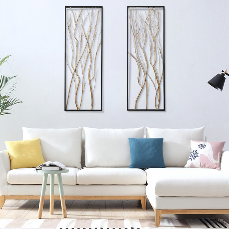 Oliver Gold Metal Branch Wall Decor Set & Reviews Wayfair